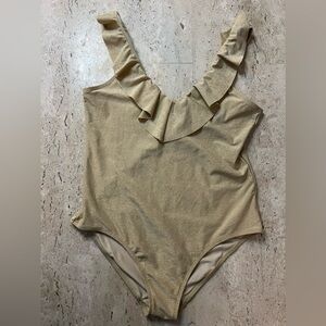 Metallic Gold Aerie One Piece Swimsuit Size Size XL